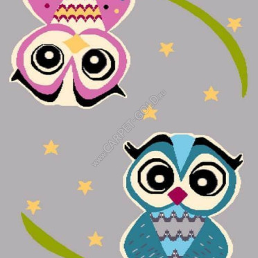 Ковер польский Agnella Funky Top owl (фризе, серый)