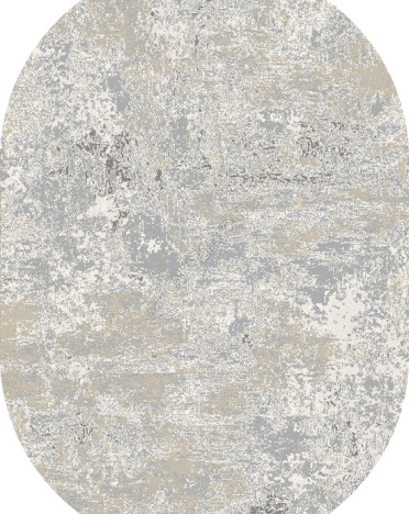 Ковер российский 27705-23428 Лакшери (PP Heatset Высокоплотный, бежевый, серый) овальный