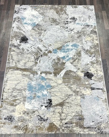 Ковер турецкий B027A SANANDAJ (Полиэстер хит-сет, бежевый, серый)