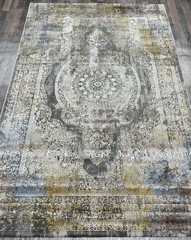 Ковер турецкий A2393B Lisa (Полиэстер хит-сет, серый, разноцветный)