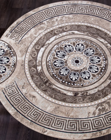 Ковер российский d300 Valencia Delux (Хит-сет, коричневый)