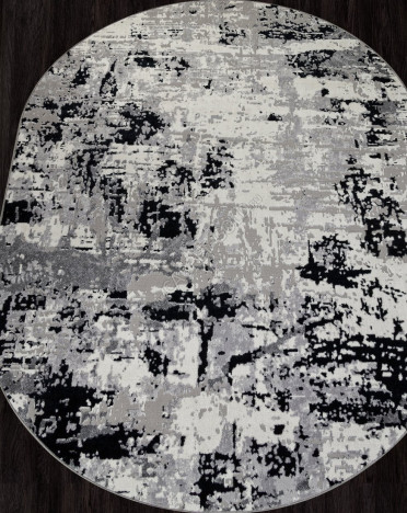 Ковер российский F284 PALERMO (PP Heatset Высокоплотный, серый) овальный