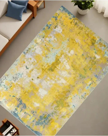 Ковер бельгийский 466150 500 Bloom (PP Heatset Высокоплотный, желтый, серый, разноцветный)