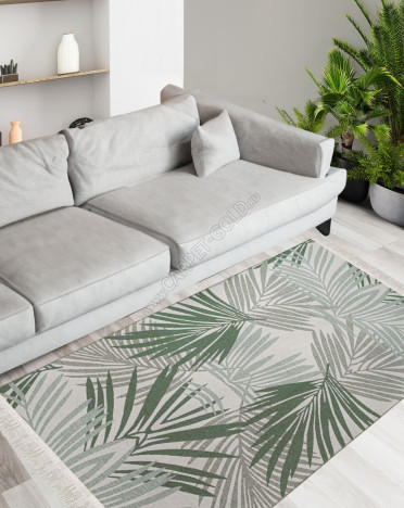 Ковер турецкий 2013 LIRA (Акрил - Полиэстер, зеленый, серый, кремовый)