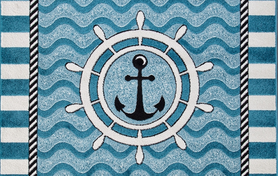 Детский ковер C052 - BLUE морская тематика