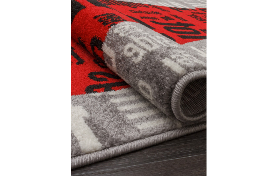 Детский ковер C081 - GRAY-RED