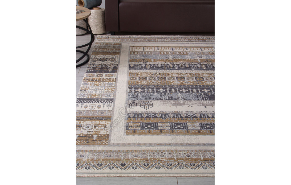 Ковер 00266 - GREY / BEIGE - Прямоугольник - коллекция DUBAI
