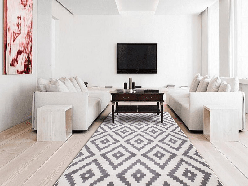 Светлый классический ковер в современном интерьере